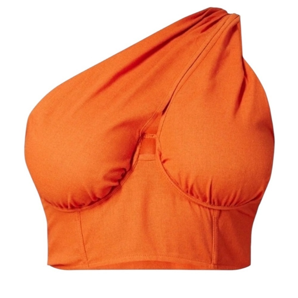 Pretty Little Thing Plus Rust One Shoulder Corset… - image 2